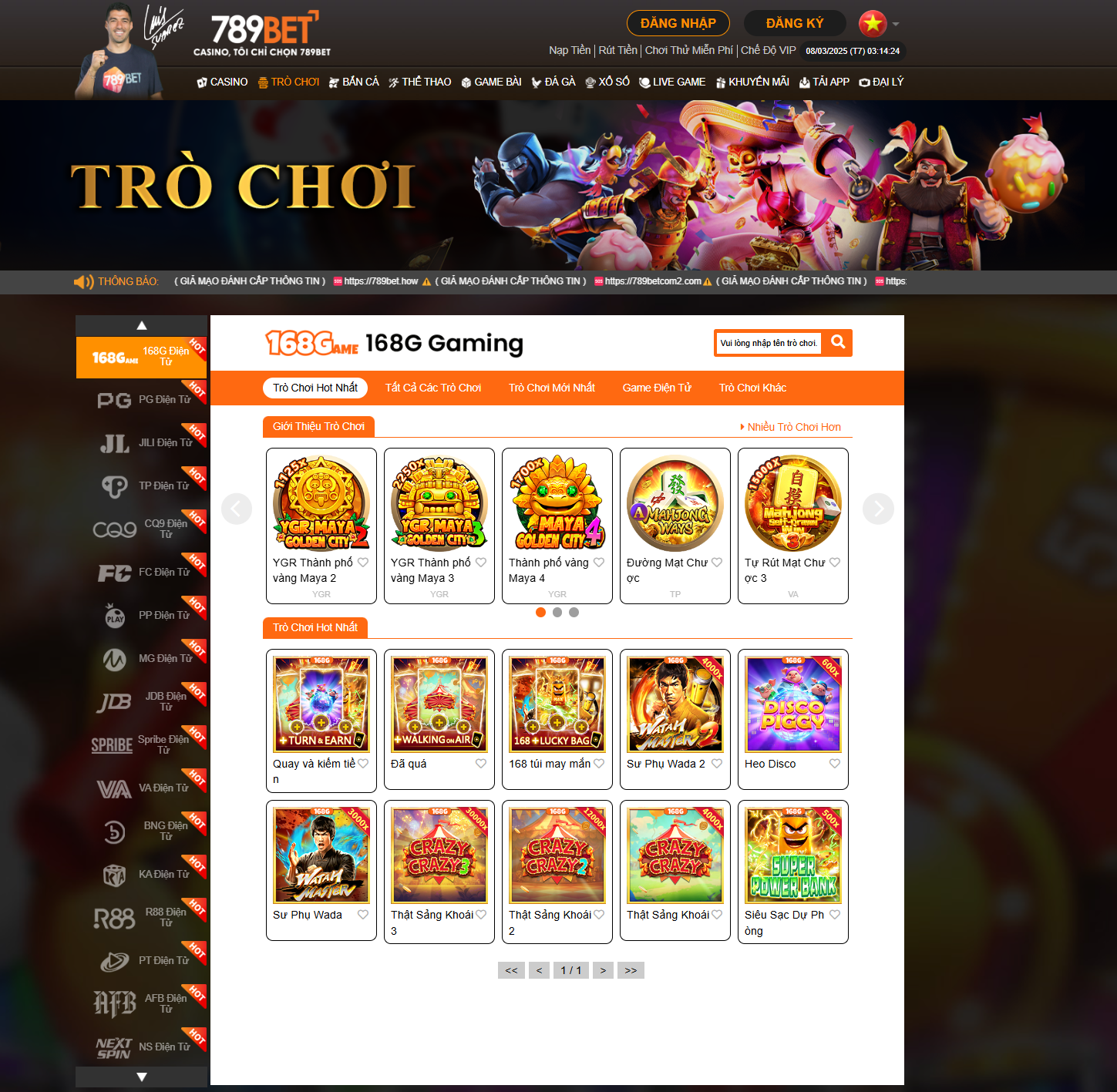 các sảnh nổ hũ tại 789bet